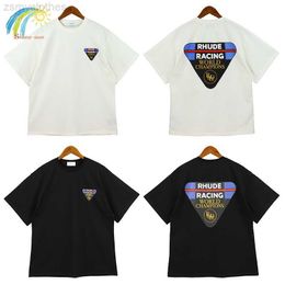 Men's T-Shirts RHUDE T-shirts Men Women High Quality Fashion Casual Summer New 1 1 Oversize Black White Rhude Short Sleeve