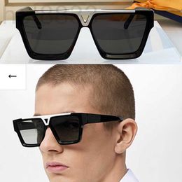 Sunglasses Designer Evidence Acetate Frame Nose Bridge Cutout Design Fashion Classic Men's Black with White Gold Uv400 Protection Carry Case 8LN8