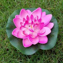 Decorative Flowers 8 Pcs Artificial Lotus Pond Plants Simulation Decor Purple Pool Floating Lotuses Plastic Ornament White Blue