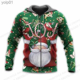 Men's Hoodies Sweatshirts Santa Claus 3d Print Zipper Hoodie Men Fashion Snowman Hoodies Kid Hip Hop Zip Up Hoodie Girl Coat Women Sweat Christmas ClothesL231107