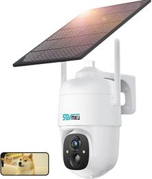 CQ1 2K Solar Camera Outdoor, 360 ° View Pan Tilt, eenvoudig in te stellen, nachtzicht, gebruiksvriendelijk, technische ondersteuning, hoorbaar zaklampalarm, HUMA