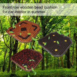 Car Seat Covers Cushion Summer Breathable Solid Colour Ventilated For Auto Comfortable Front Wooden Bead