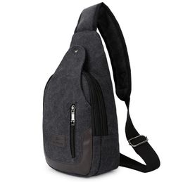 Fashion Men Canvas sling Chest bag Outdoor Hiking Travel Crossbody Shoulder Backpack Casual Daypack