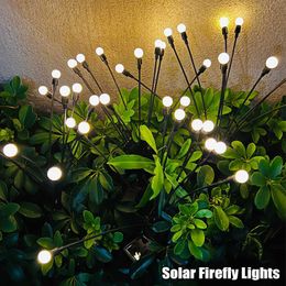 Lawn Lamps 10 LED Solar Power Firefly Lights Outdoor Garden Firework Lamps Landscape Lawn Waterproof Lighting Christmas Yard Decoration P230406