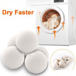 Other Laundry Products Reusable Wool Dryer Balls Softener Home Washing 4/5/6Cm Fleece Dry Kit Ball Usef Wa Dhwhd