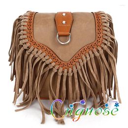 Waist Bags 2023 Bohemian Tassel Crossbody Pu Leather Women's Bag Fashion Retro Shoulder Frosted Small