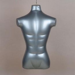 whole 74CM half torso Thicker section inflatable body mannequins body male model bust without arms maniquis para ropa M00012247M