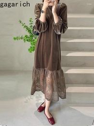 Casual Dresses Gagarich Velvet Dress Women Autumn 2023 High-end Vintage Long Sleeve Temperament French Elegant Vestidos