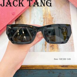 Sunglasses 2023 Classic Square Cat Eye Frame Irregularity Lens Acetate Women 09ws Steampunk Mirrored Black Shades