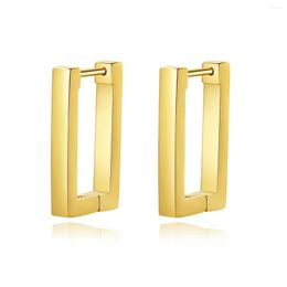 Stud Earrings 1 Pair High Polish Stainless Steel Geometric Men Women Square Rock Hip Hop Ear Piercing Jewellery