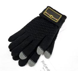 Перчатки для женщин, модные черные овчинные кожаные флисовые перчатки с надписью, женские перчатки с сенсорным экраном, зимние, толстые, теплые, Gunine Leathers, подарки