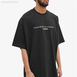 Men's T-Shirts Vetements 2023ss Spring And Summer Monogrammed Cotton Round Neck Extra Large T-Shirt For Men And Women