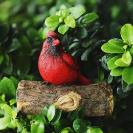 Garden Decorations Nordic Home Decor Resin Bird With Tree Stump Ornaments Courtyard Red Figurine Outdoor Decoration Accessories