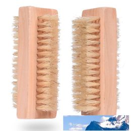 Wood Nail Two sided Natural Boar Bristles Wooden Manicure Nail Brush SPA Dual Surface Hand Cleansing Brushes