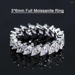 Cluster Rings Serenity Day Real D Color 3 6mm Marquise Cutting Full Moissanite Wedding For Women Gift S925 Sterling Silver Fine Jewelry
