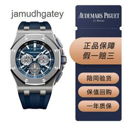 Ap Swiss Luxury Wrist Watches Epic Royal Oak Offshore Series 26480ti Titanium Alloy Blue Dial Discontinued Mens Chronological Fashion Leisure Business Sports D9SV