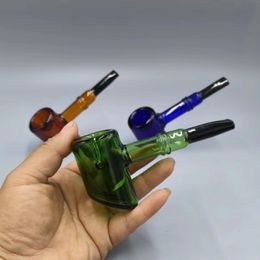 New Latest Big Size Heavy Hammer Glass Pipe With Hole 5.0 Inch Colorful Hand Tobacco Cigarette Smoking Pipes Oil Burner Water Bongs Bubbler