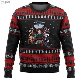 Men's Hoodies Sweatshirts Fire Rengoku Demon Christmas Sweater Christmas Sweater gift Santa Claus pullover men 3D Sweatshirt and top autumn and winL231107