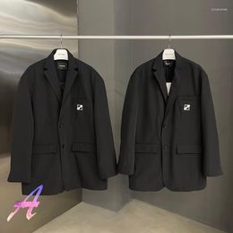 Men's Jackets Square Rubber Brand Suit High-quality Men And Women Simple Mid-length Welldone JacketMen's