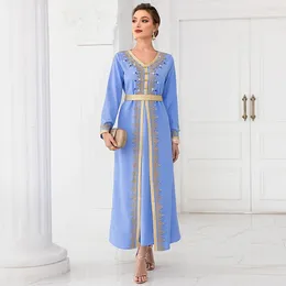 Ethnic Clothing Arab Muslim Dress Abaya Long Sleeve Islamic Slim Diamond Women Turkish Modesty Robe Elegant Fashion