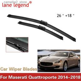 Windshield Wipers Car Wiper Blade For Maserati Quattroporte 26"+18" 2014-2018 Windscreen Windshield Wipers Blade Window Wash Fit Push Button Arm Q231107