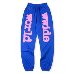 Blue Pants Puff Printing Sweatpants Men Women Heavy Fabric Unisex Joggers Drawstring Trousers 24SS