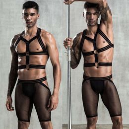 Men S Harness Bodysuit Hollow Out Bondage Erotic Catsuit Lingerie Porno Costumes Sexy Underwear