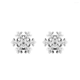 Stud Earrings CKK Sparkling Snowflake For Women Pendientes Plata 925 Sterling Silver Jewellery Boucle Oreille Femme