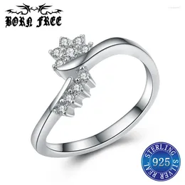 With Side Stones Women Rings Sterling Silver Ring Zirconia Elegant Anillos Mujer Bague Femme Argent 925 Jewellery Ringen Set Joyas Aneis