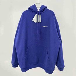 Designer Balencaigass Hoodies to One One Version 23 Autumn and Winter Coke Wave Hoodie Long Sleeve Loose Men's and Women's Same Style b Home