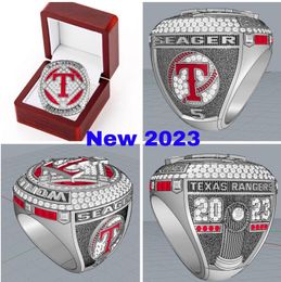 2022 2023 Baseball Rangers Seager Team Champions Championship Ring With Wooden Display box Souvenir Men Fan Gift brithday