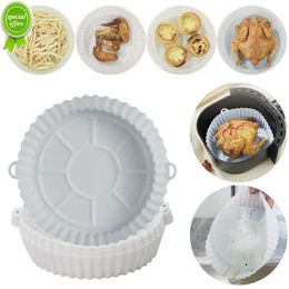 New Reusable Air Fryer Silicone Tray Easy To Clean Suitable For Round Pizza Grill Non-stick Pans Mat Air Fryer Baking Accessories