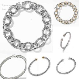 Designer Bracelets Bracelet Dy Twisted Wire Round Head Women Fashion Versatile Platinum Plated Two-color Hemp Trend Hot Selling Jewelry