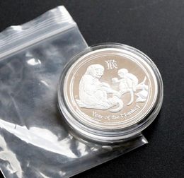 Arts and Crafts Australian monkey silver commemorative coin silver plated micro relief