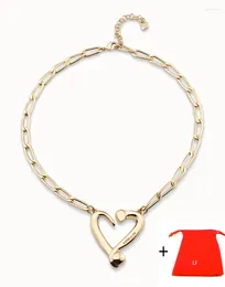 Chains Fashion Spanish Selling High Quality Exquisite Heart Shape Women's Necklace Romantic Jewellery Gift Bag