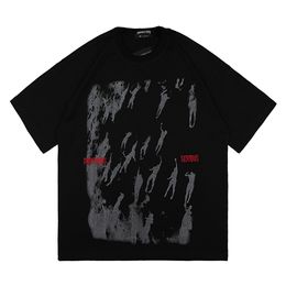 Men s T Shirts Dark Icon Printed Oversized Street Fashion T shirt Short Sleeve Cotton Tee Shirts 230407