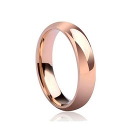 Never fading Titanium lovers 6mm thick ring real rose gold plated finger ring men women wedding ring USA SIZE252d