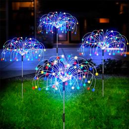 Lawn Lamps Solar Light Firework String Light Globe Dandelion Lamp For Garden Lawn Landscape Lamp Holiday Light Outdoor Patio Pathway Decor P230406