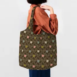 Shopping Bags Pebble Print Multi Groceries Bag Canvas Shopper Shoulder Tote Big Capacity Portable Orla Kiely Handbags