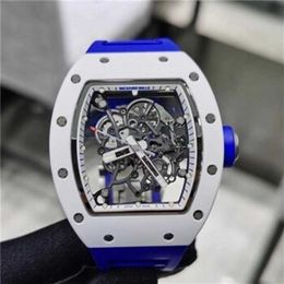 Richarmill Watch Tourbillon Automatic Mechanical Wristwatches Swiss Womens Watches Mens Series Ceramic Manual Machinery 499 x 427mm Mens Watch RM055 White WN-PTUZ