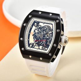 2023 Wristwatch new generation fashion hollow out design ceramic oil shell hollow out design small movement trend wristwatch business men's quartz watch