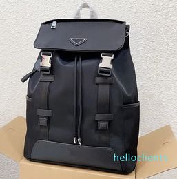 Nylon Backpack Large Handbag Shoulder Bags Silver Hardware Triangle Sign Fashion Letters Drawstring Handbags Purse