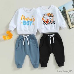 Clothing Sets Piece Baby Boy Outfits Kids Clothes Set Letter Print Long Sleeve Sweatshirt Pants Tracksuit for Toddler Fall Clothing R231107