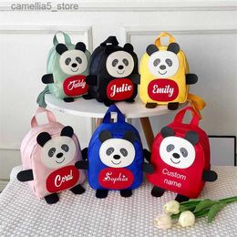 Backpacks Personalised Children'S Cute Cartoon Zoo Animal Backpack Toddler Backpack for Going Out Custom Name Cute Panda Shape Backpack Q231108
