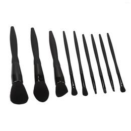 Makeup Brushes Eye Shadow Applicator 9pcs Brush Set Soft Bushy Complete Black Cosmetic Tool For Beginner Women