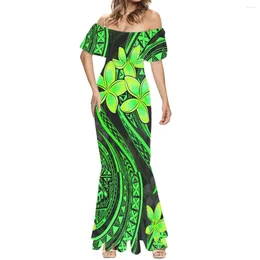 Casual Dresses Cumagical Bohemian Tribal Women's Short Sleeve Fishtail Dress Party Sexy Summer One-Shoulder Hawaiian Print 2023