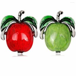 Brooches Chic Enamel Fruit Apple Badges For Women Girl Brooch Button Pins Party Dress Accessories Corsage Fashion Jewellery Gifts