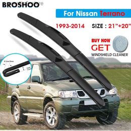 Windshield Wipers Car Wiper Blade For Nissan Terrano 21"+20" 1993-2014 Windscreen Windshield Wipers Blades Window Wash Fit U Hook Arms Q231107