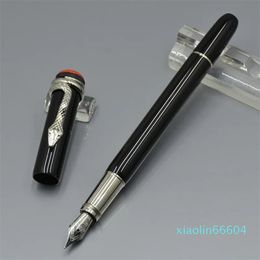 high quality matte black Snake head Clip Fountain pen fine office stationery calligraphy ink pens