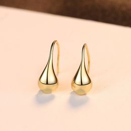 New Fashion Water-drop Design S925 Sterling Silver Stud Earrings Jewellery Women 18k Gold Plated Exquisite Earrings for Women Wedding Party Valentine's Day Gift SPC